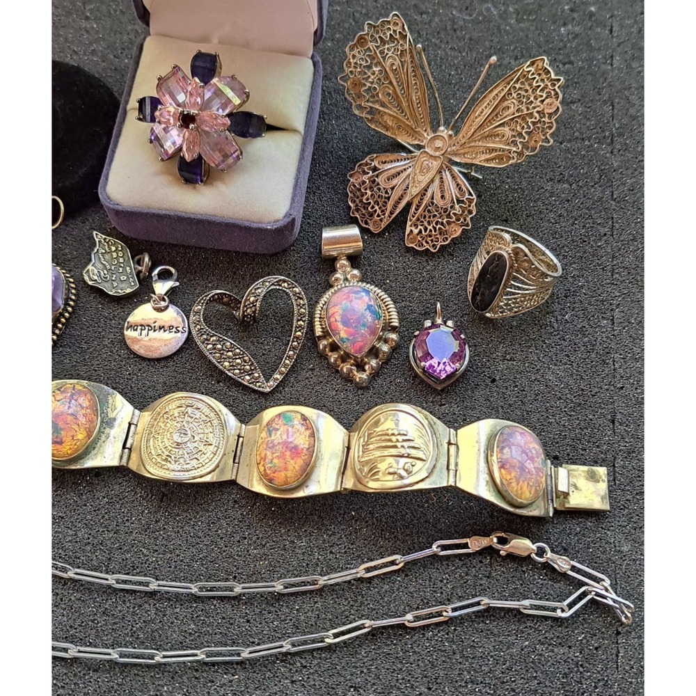 Vtg Jewelry Lot ALL Sterling 925 ~All Wearable~ Not Scrap 114.4 G - Picture 3 of 12